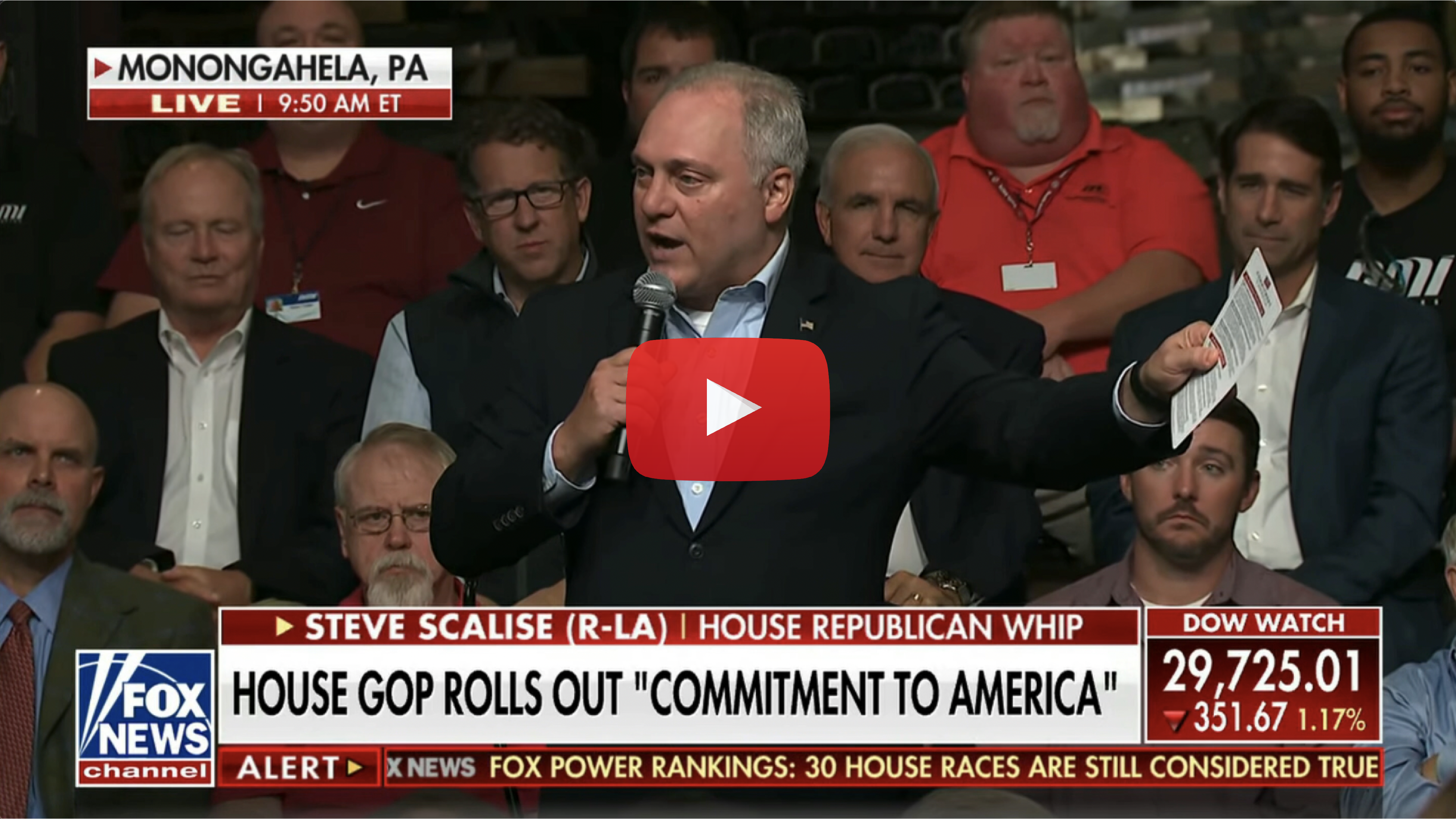 Steve Scalise offers remarks at the Commitment to America roll out