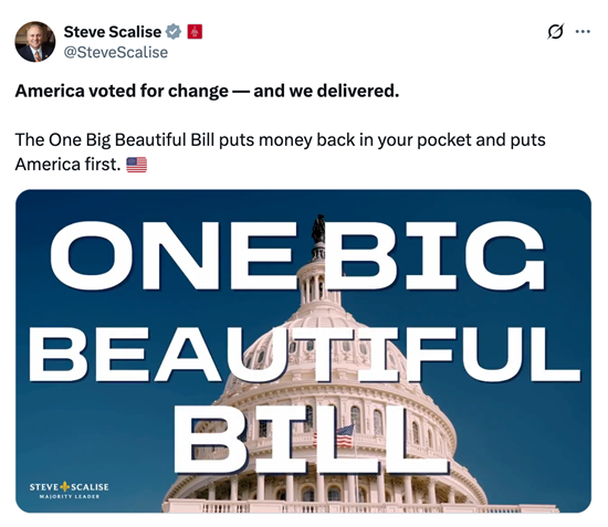 Scalise Releases Video Touting OBBB Wins