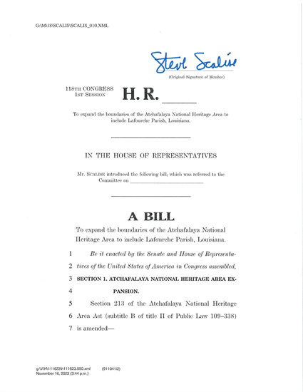 H.R.6843 - To expand the boundaries of the Atchafalaya National Heritage Area to include Lafourche Parish, Louisiana.