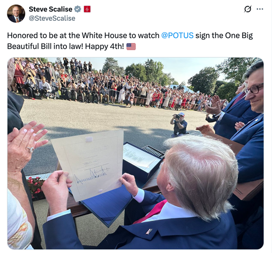OBBB bill signing social