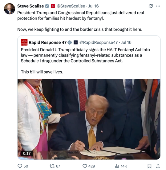 post on HALT Fentanyl Act