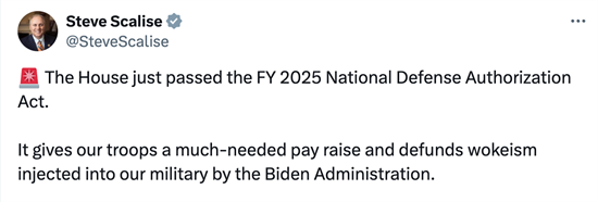 FY 2025 NDAA Tweet